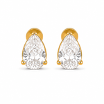 Gold Teardrop Diamond Stud Earring