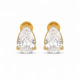 Gold Teardrop Diamond Stud Earring