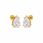 Gold Teardrop Diamond Stud Earrings