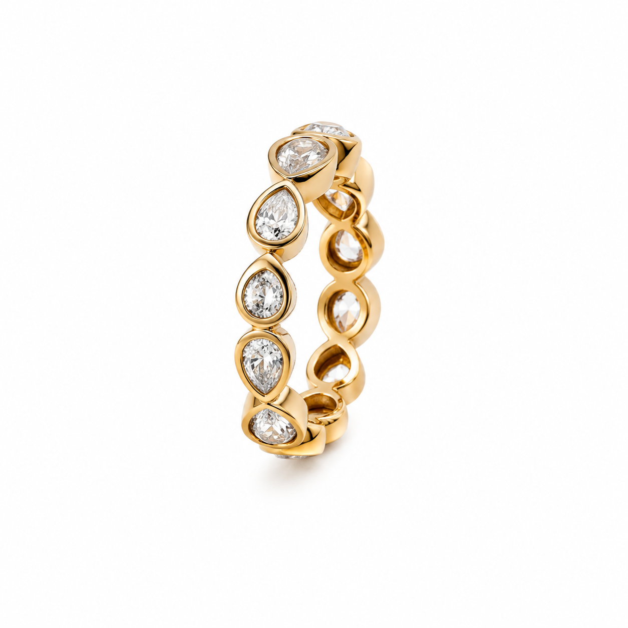Joined Diamond Pearl Ring